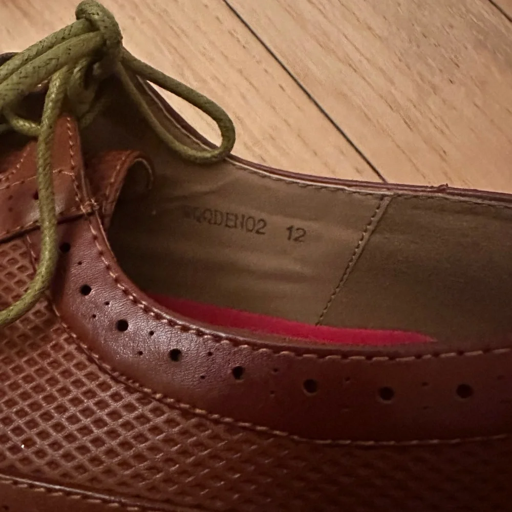 NEW Parrazo Designed in Italy Cognac Brown Brogue Dress Shoes Men’s Size 12 NWOB